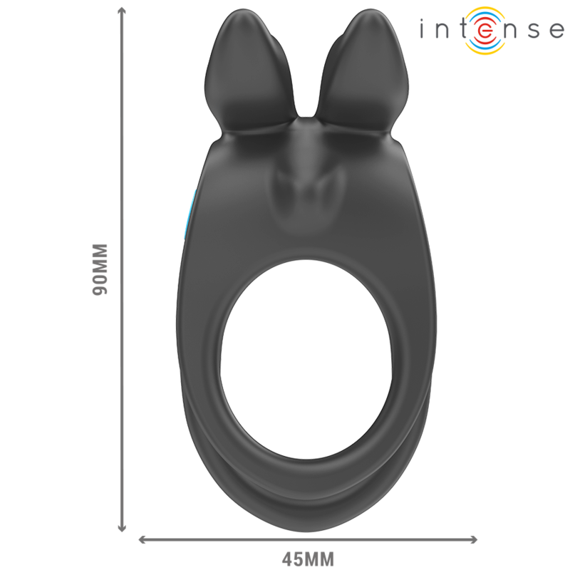 INTENSE - SAM ANILLO VIBRADOR DOBLE PARA EL PENE 10 VIBRACIONES NEGRO