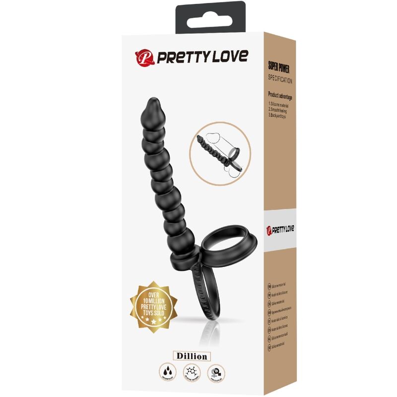 PRETTY LOVE - ANILLO DE DOBLE PENETRACIÓN DILLION BLACK