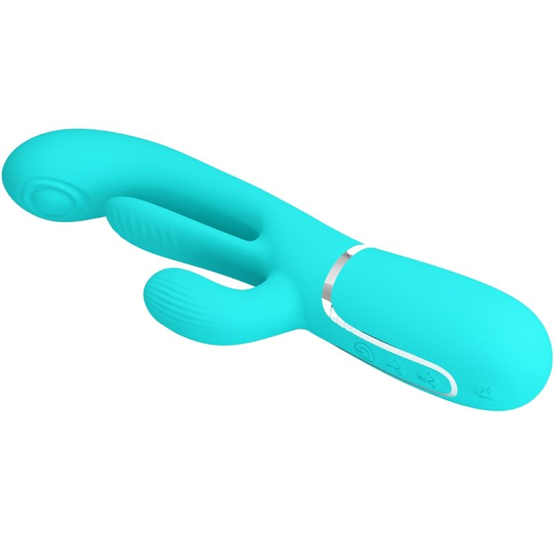 PRETTY LOVE - SHANIA TRIPLE RABBIT VIBRATEUR MULTIFONCTION 3 IN 1 BLUE