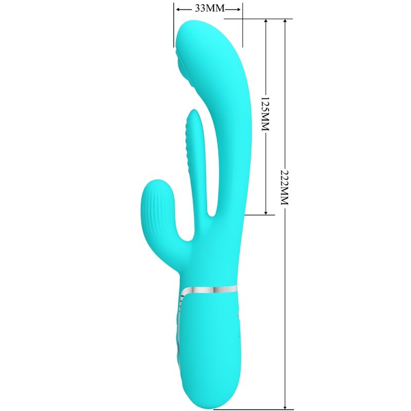 PRETTY LOVE - SHANIA TRIPLE RABBIT VIBRATEUR MULTIFONCTION 3 IN 1 BLUE