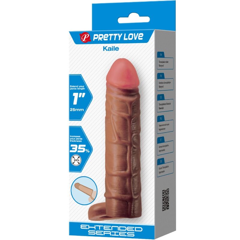 PRETTY LOVE - KAILE AVEC PENIS MANCHON EXTENSION 2.5 CM MULATTO