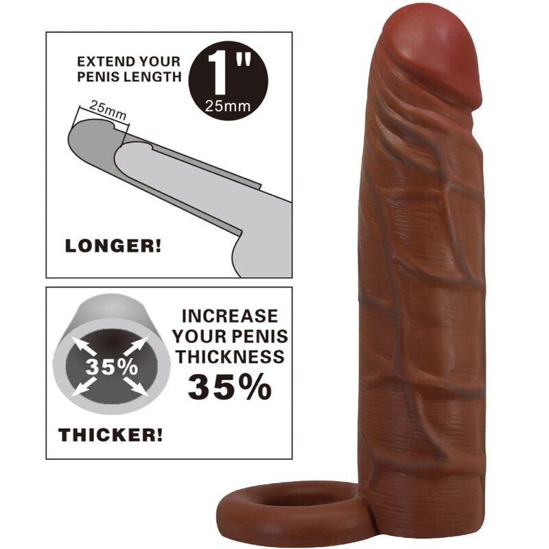 PRETTY LOVE - KAILE AVEC PENIS MANCHON EXTENSION 2.5 CM MULATTO