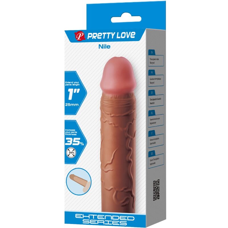 PRETTY LOVE - MANCHON DE PÉNIS NILE AVEC EXTENSION DE 2.5 CM MULTÂTRE