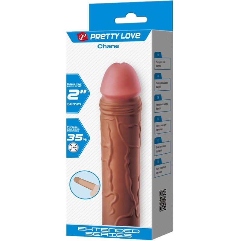 PRETTY LOVE - MANCHON DE PÉNIS CHANE AVEC EXTENSION DE 5 CM MULTÂTRE