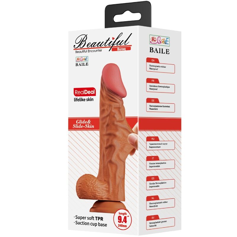 BAILE - DILDO REALISTA BURAQ 24 CM CARNE