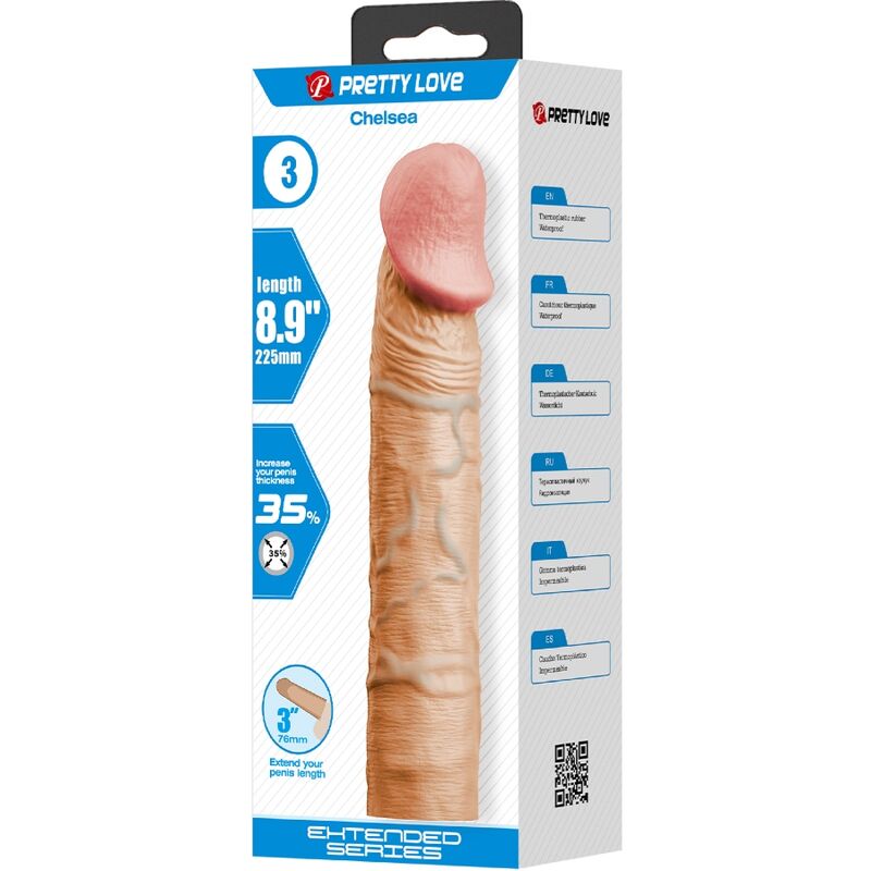 PRETTY LOVE - CHELSEA AVEC PENIS MANCHON EXTENSION 7.6 CM CHAIR