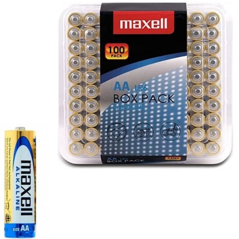 MAXELL - PACK OF 100 AA LR6 ALKALINE BATTERIES