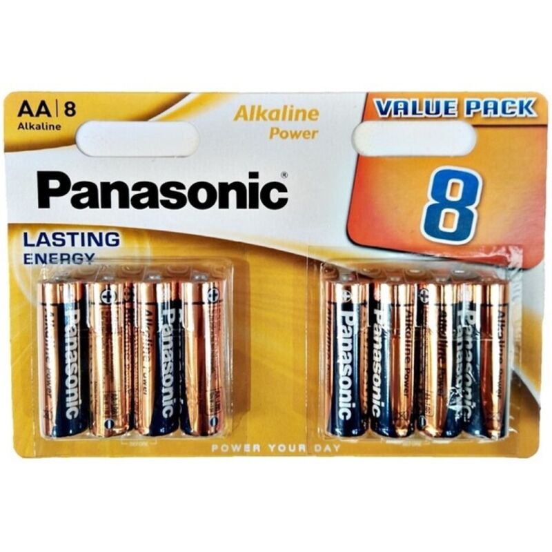 PANASONIC - BLISTER OF BRONZE AA ALKALINE BATTERY LR6*8