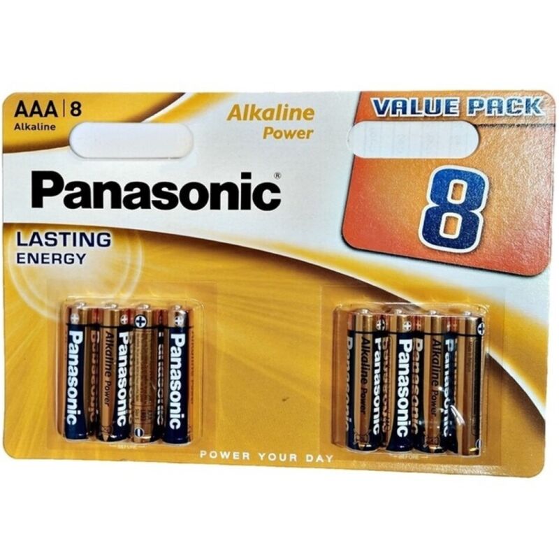 PANASONIC - BLISTER OF AAA ALCALINE BRONZE BATTERY LR03*8