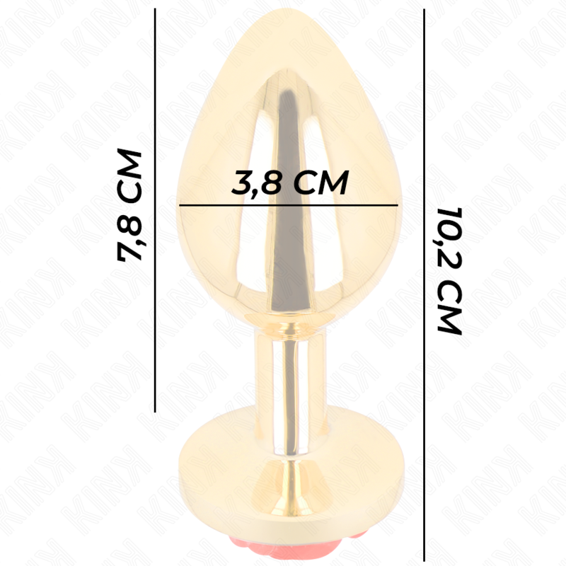 KINK - PLUG ANAL DE ORO ROSA ROJO TALLA L