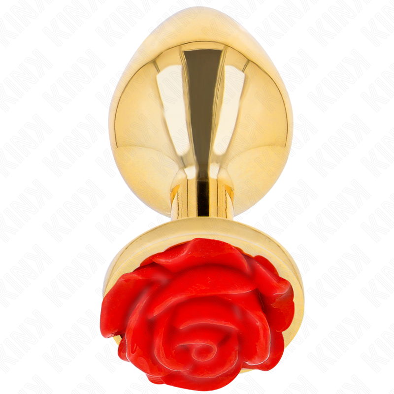 KINK - PLUG ANAL DE ORO ROSA ROJO TALLA L