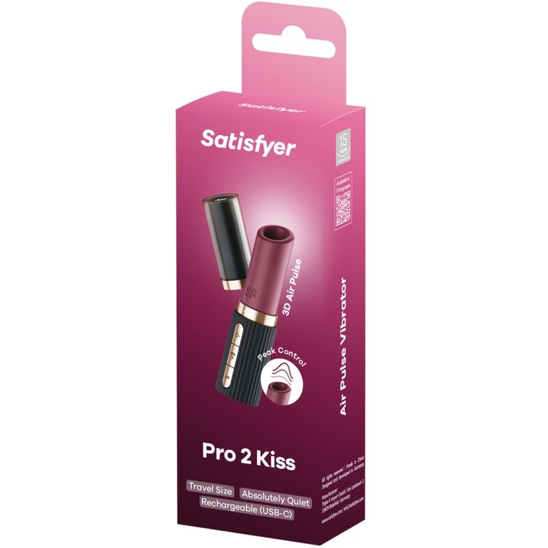 SATISFYER - CLITORIS STIMULATEUR PRO 2 KISS WAVE GRENAT / NOIR