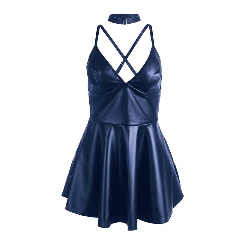 SUBBLIME - 955410 ROBE À BRETELLES IN BLUE CUIR S/M