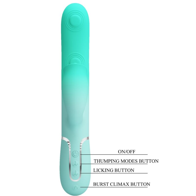 PRETTY LOVE - GIGI VIBRADOR CONEJO MULTIFUNCIONAL VERDE AGUA