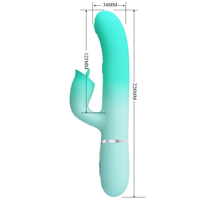 PRETTY LOVE - GIGI VIBRADOR CONEJO MULTIFUNCIONAL VERDE AGUA