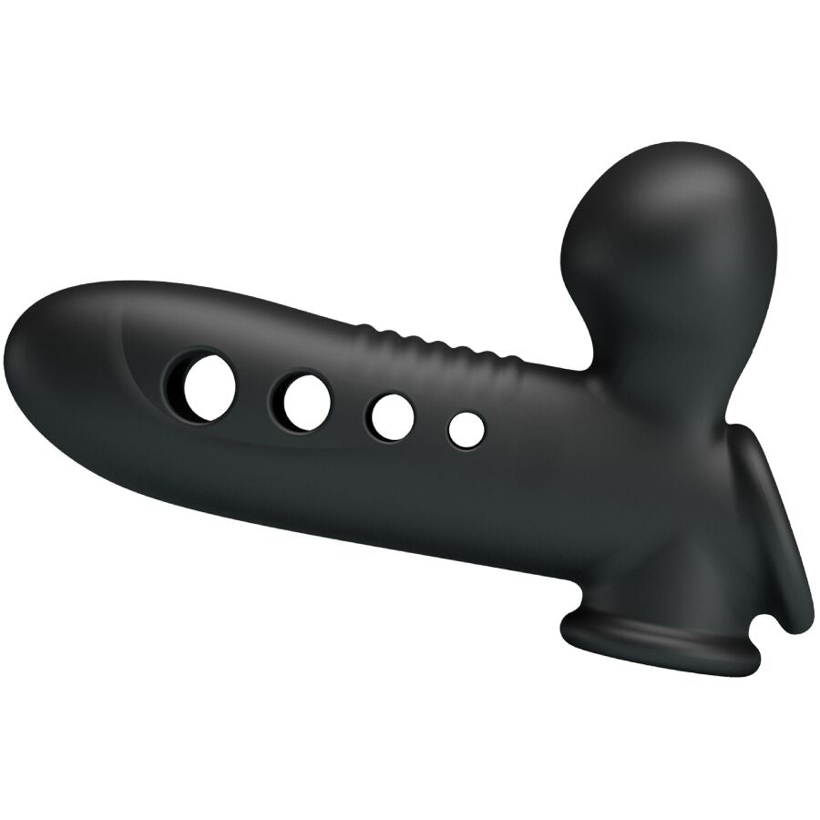 PRETTY LOVE - FUNDA PARA PENE CON CALAVERA Y BOLSA DE AIRE NEGRA