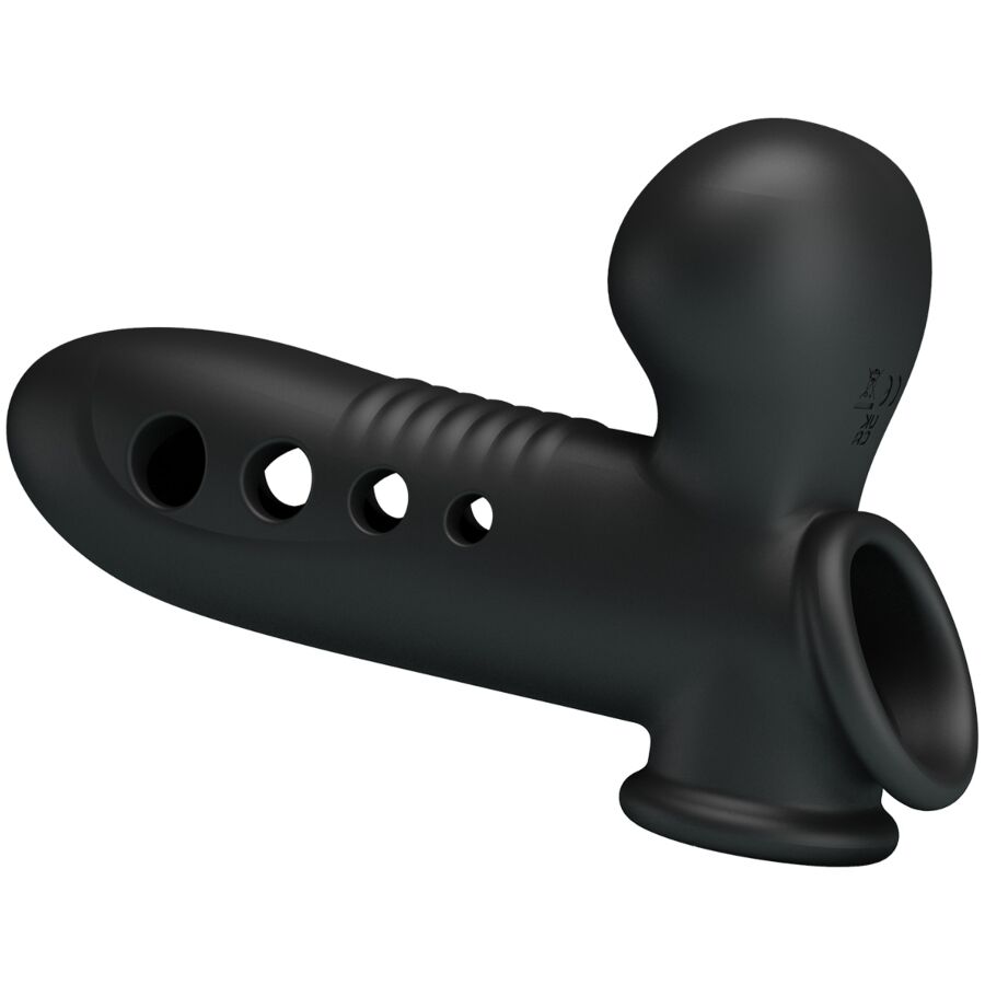 PRETTY LOVE - FUNDA PARA PENE CON CALAVERA Y BOLSA DE AIRE NEGRA