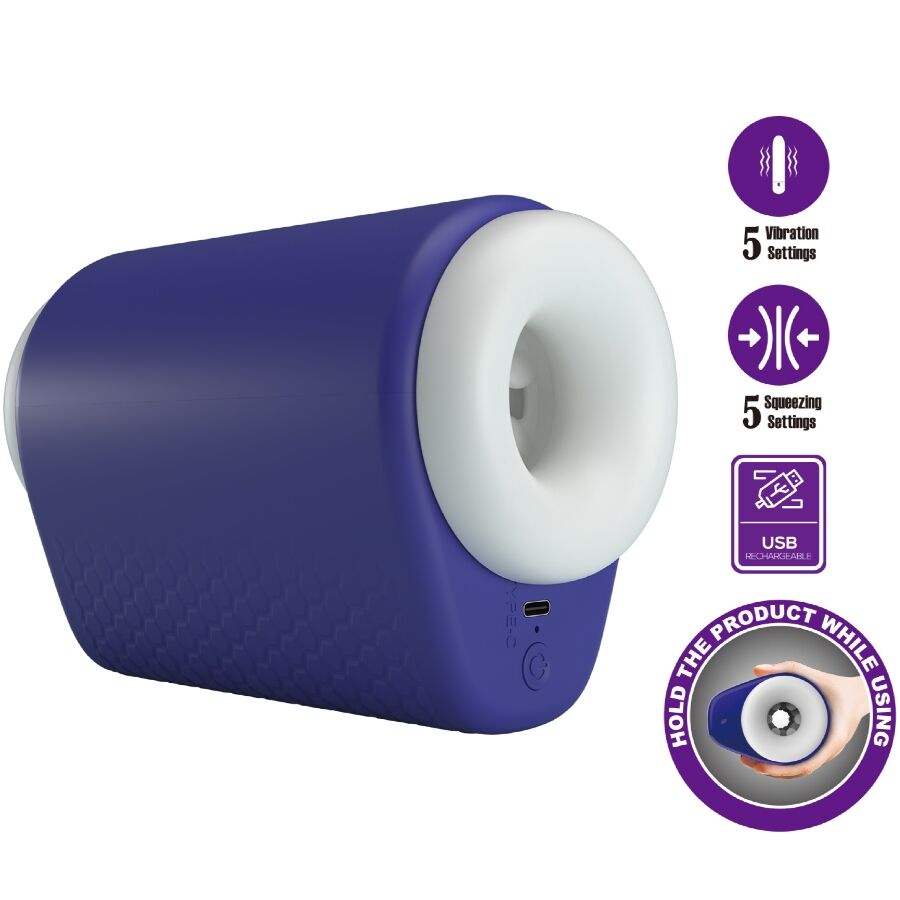 PRETTY LOVE - DJ LADY MASTURBADOR MASCULINO CON VIBRACIÓN 5 AJUSTES MORADO