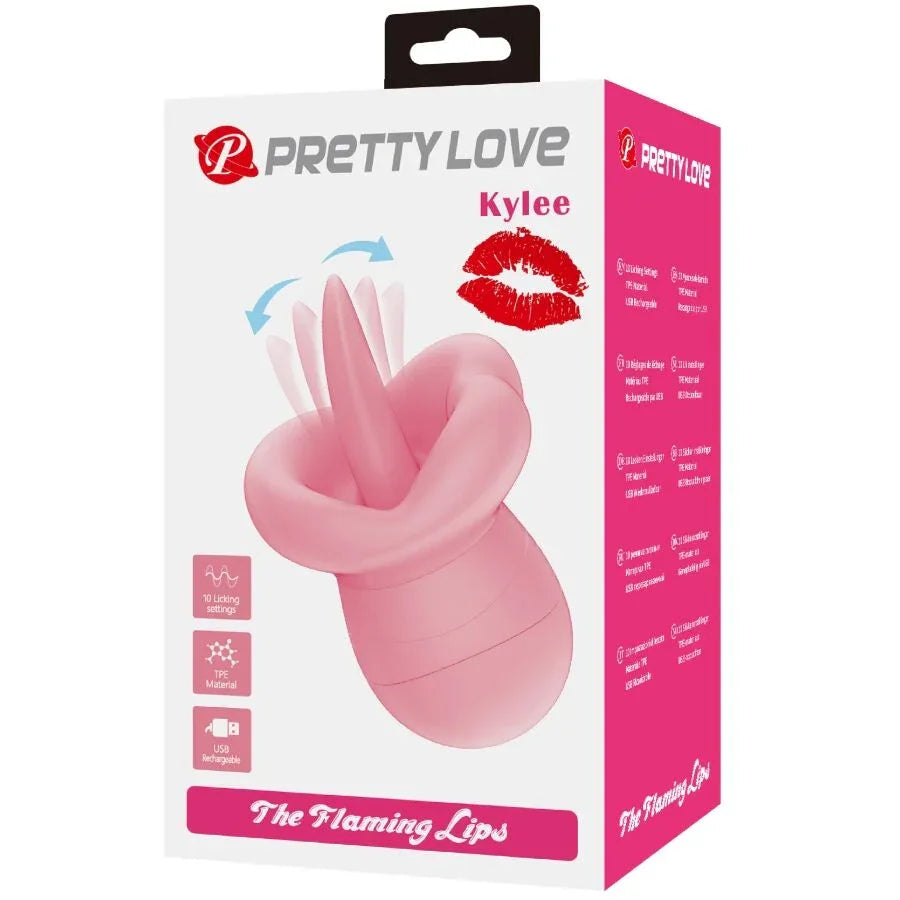 Pretty Love – Stimulateur de Clitoris Kylee Tongue 10 Vibrations Rose Nude