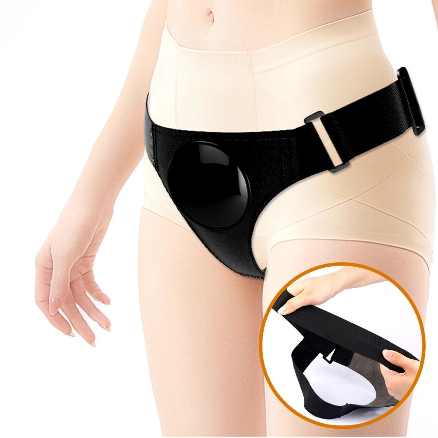 PRETTY LOVE - SLIP HARNAIS UNIVERSEL AVEC GODE VIBRANT ET SQUIRTING 15.5 CM MULATO