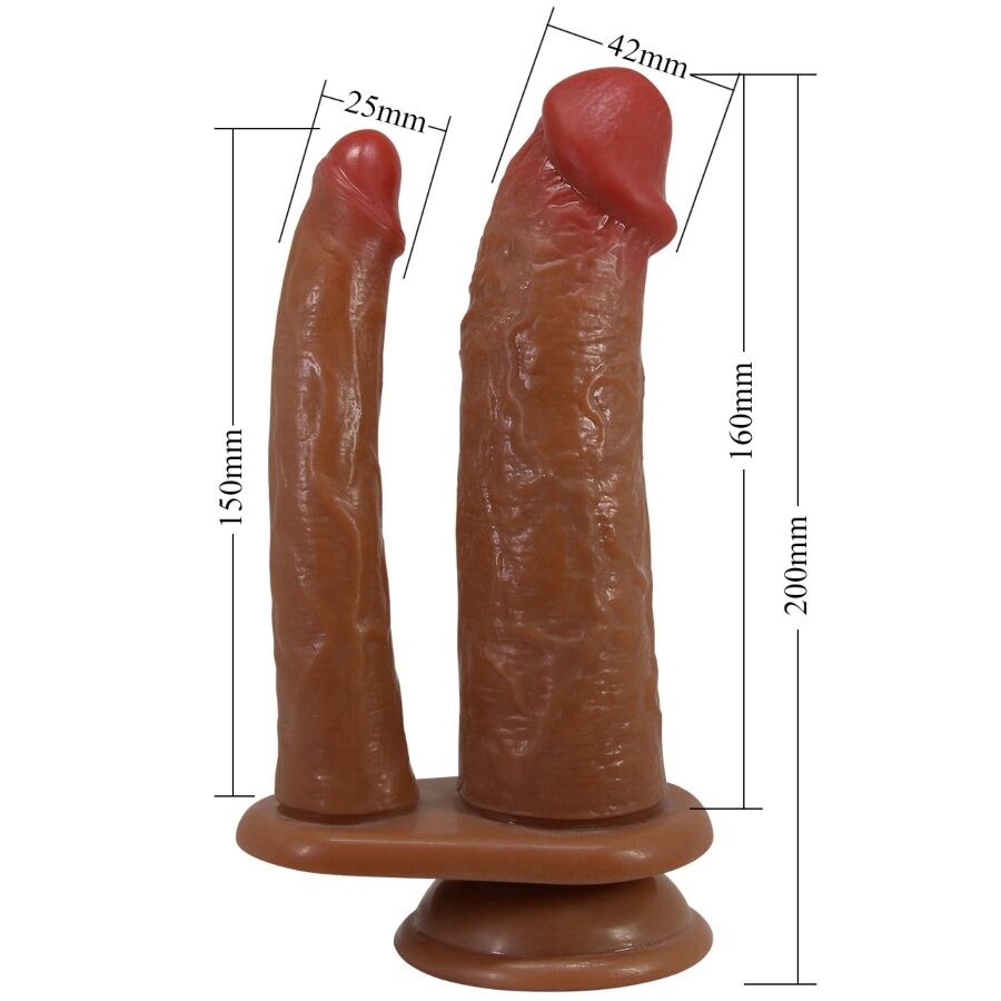 PRETTY LOVE - HULBERT DILDO DOBLE REALISTA CON VIBRACIÓN MULATO