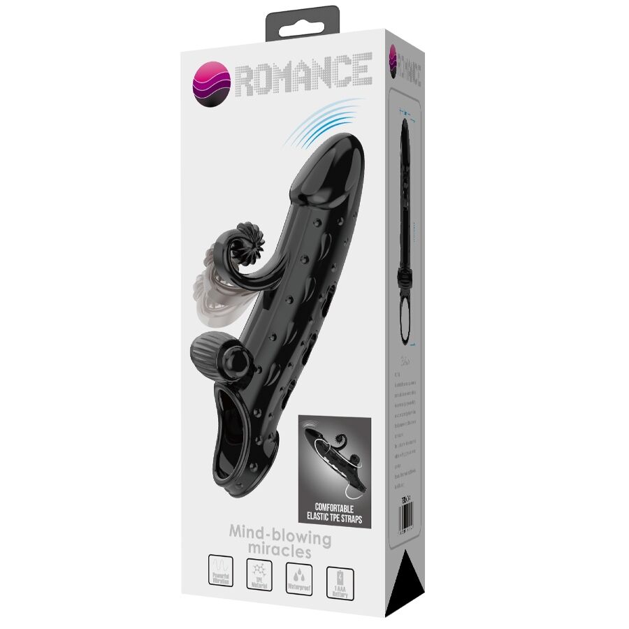 ROMANCE - FUNDA VIBRADORA PARA EL PENE NEGRA