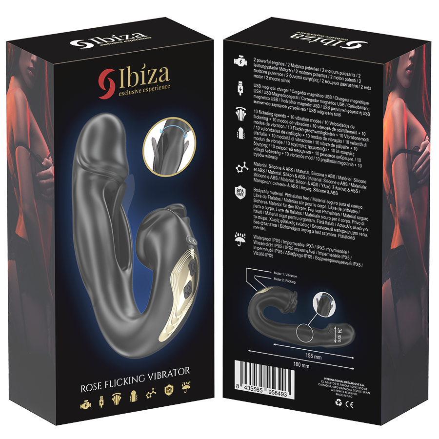 IBIZA - ROSE VIBRATEUR EFFET FLICKING ET STIMULATEUR DE CLITO