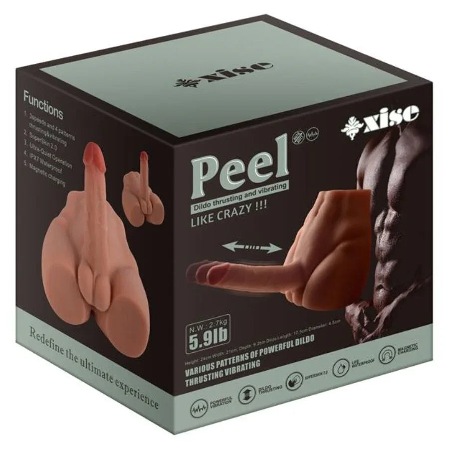 Xise – Peel Dildo Ass Gode Réaliste Masturbateur Position Frontale avec Poussée 17,5 cm