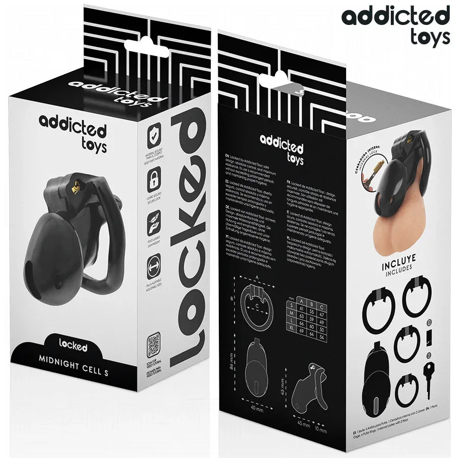 Addicted Toys Locked – Cage à Pénis Mindnight Cell Taille S 4.8 cm