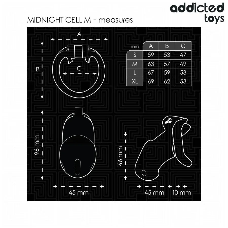 Addicted Toys Locked – Cage à Pénis Mindnight Cell 4.2 cm Taille M