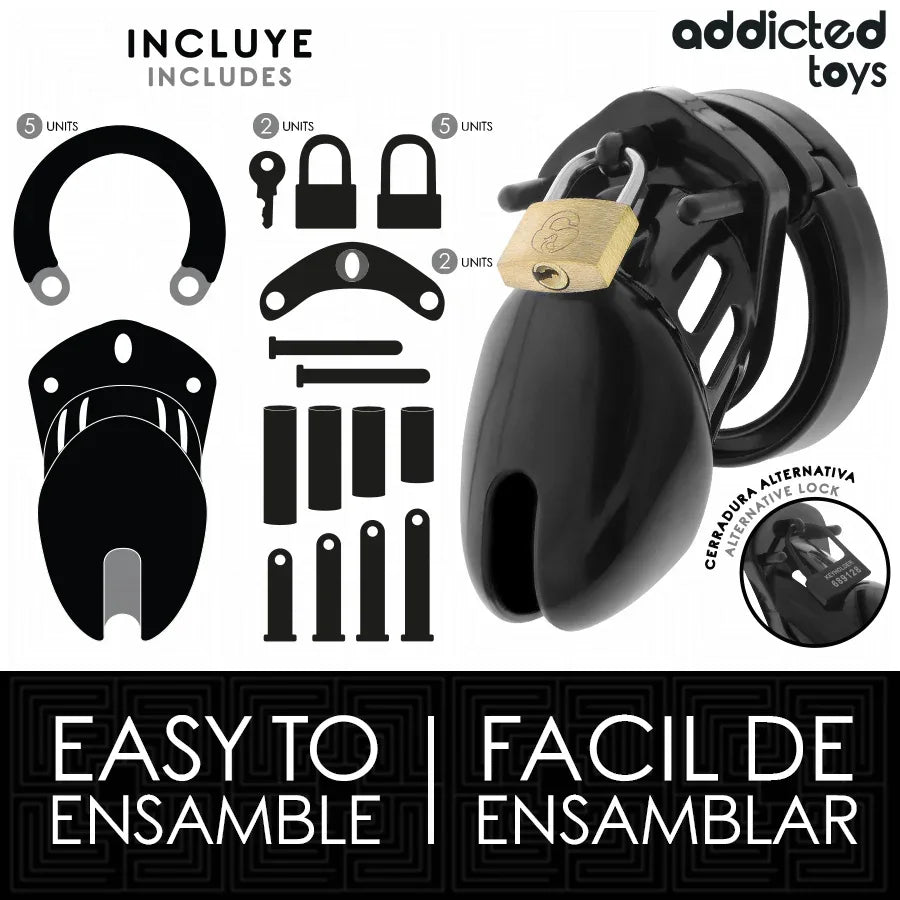 Addicted Toys Locked – Cage à Pénis Obsidian Hold Taille S