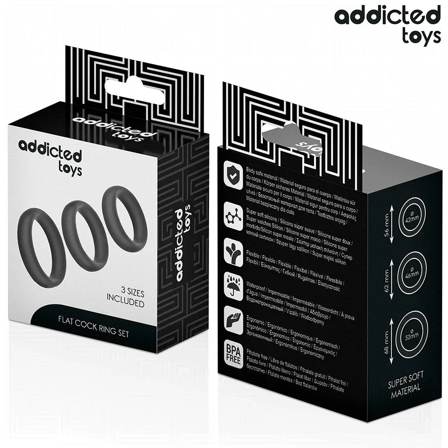 Addicted Toys – Lot D'Anneaux Plats en Silicone