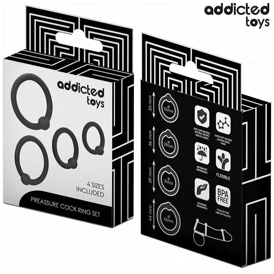 Addicted Toys – Lot D'Anneaux en Silicone à Pression