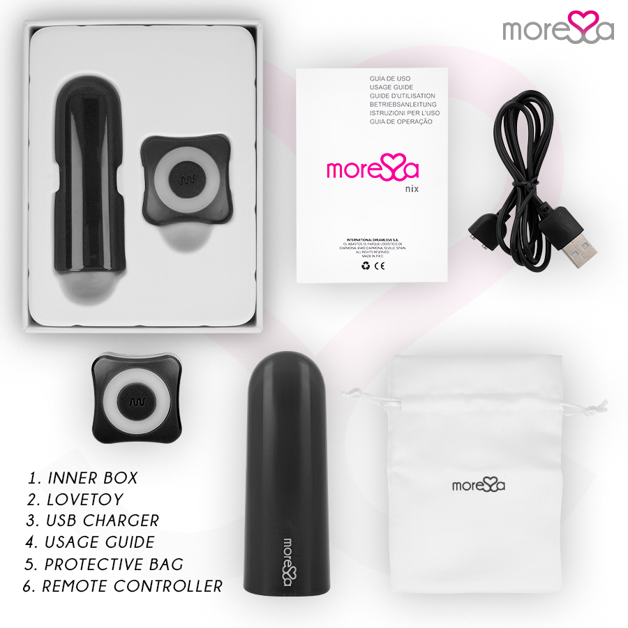 MORESSA - VIBRADOR DE CONTROL REMOTO NEGRO NIX