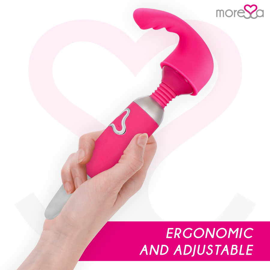 MORESSA - ODILON WAND POWERFUL MOTOR PLUS TWO PREMIUM SILICONE RECHARGEABLE HEADS