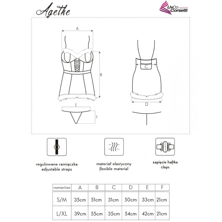 Agethe lc 90607 chemise + string + bonnet de noël – Livco Corsetti Fashion