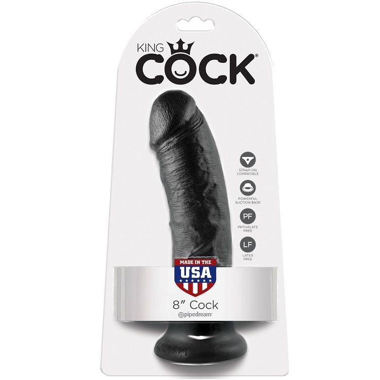KING COCK - 8 DILDOS NEGROS 20,3 CM