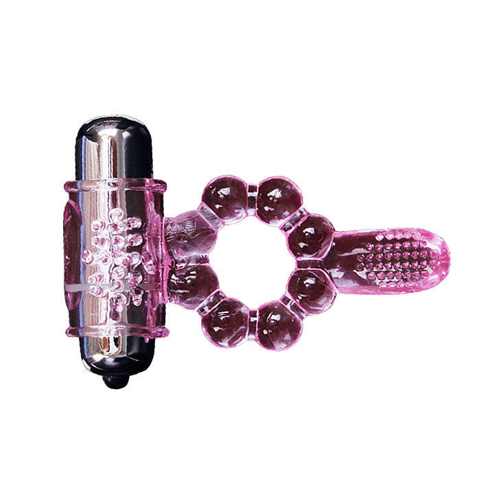 BAILE - SILICONE RING 10 RHYTHMS OF TONGUE WITH PINK VIBRATION