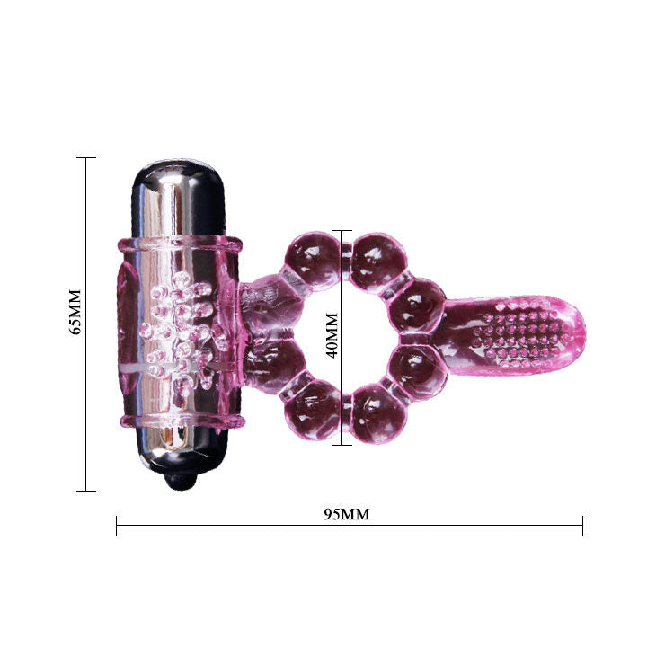 BAILE - SILICONE RING 10 RHYTHMS OF TONGUE WITH PINK VIBRATION