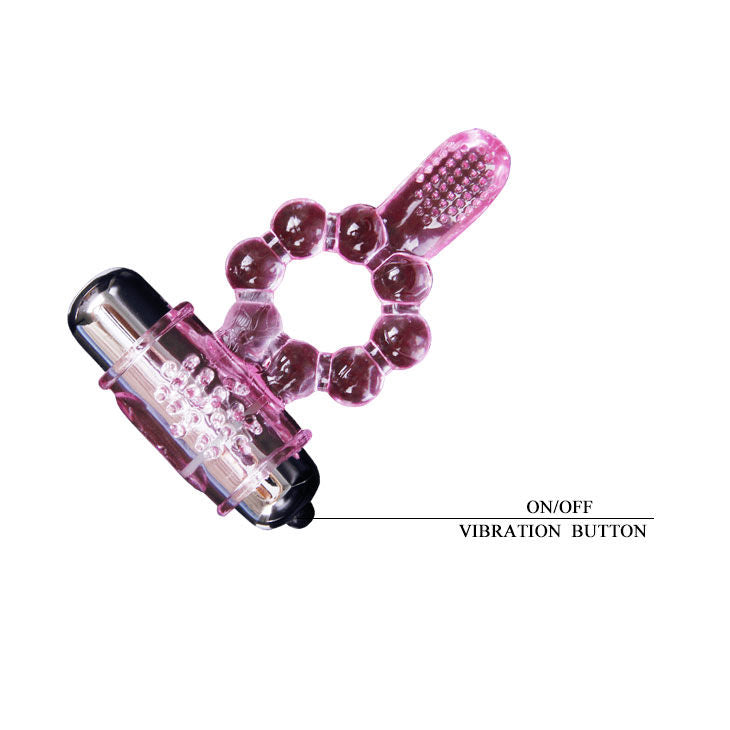 BAILE - SILICONE RING 10 RHYTHMS OF TONGUE WITH PINK VIBRATION