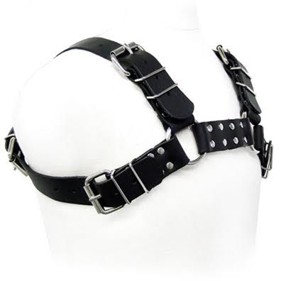 CUERPO DE CUERO - ARNÉS BULL DOG NEGRO