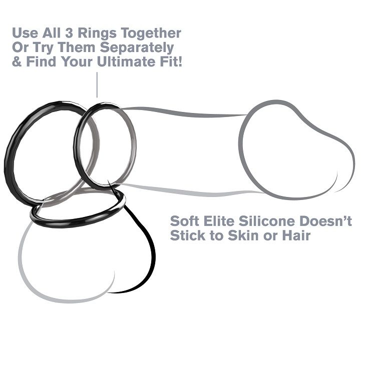 FANTASY C-RINGZ - SILICONE 3 STAMINA RINGS SET