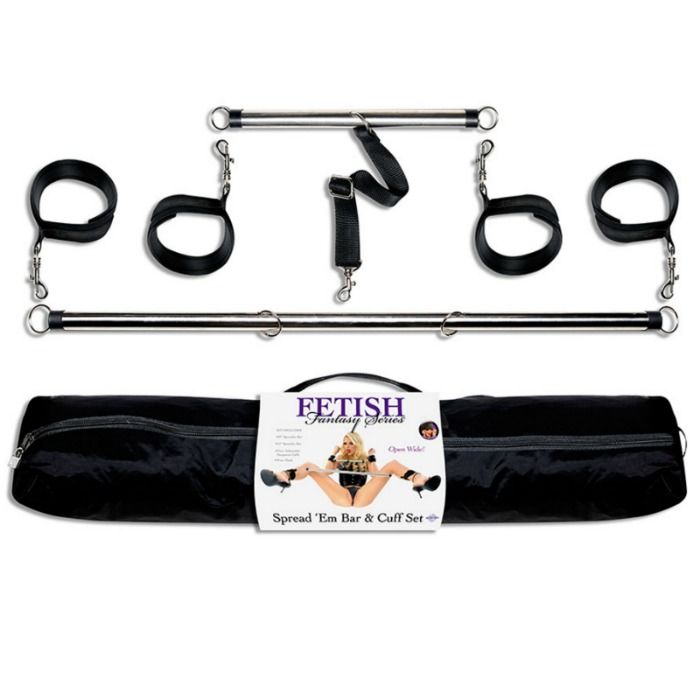FETISH FANTASY SERIES - FETISH BARS AND HANDCUFFS RESTRAINT SET