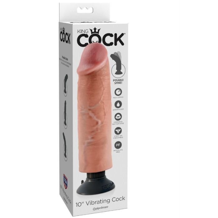 KING COCK - DILDO VIBRANTE NATURAL DE 25,5 CM