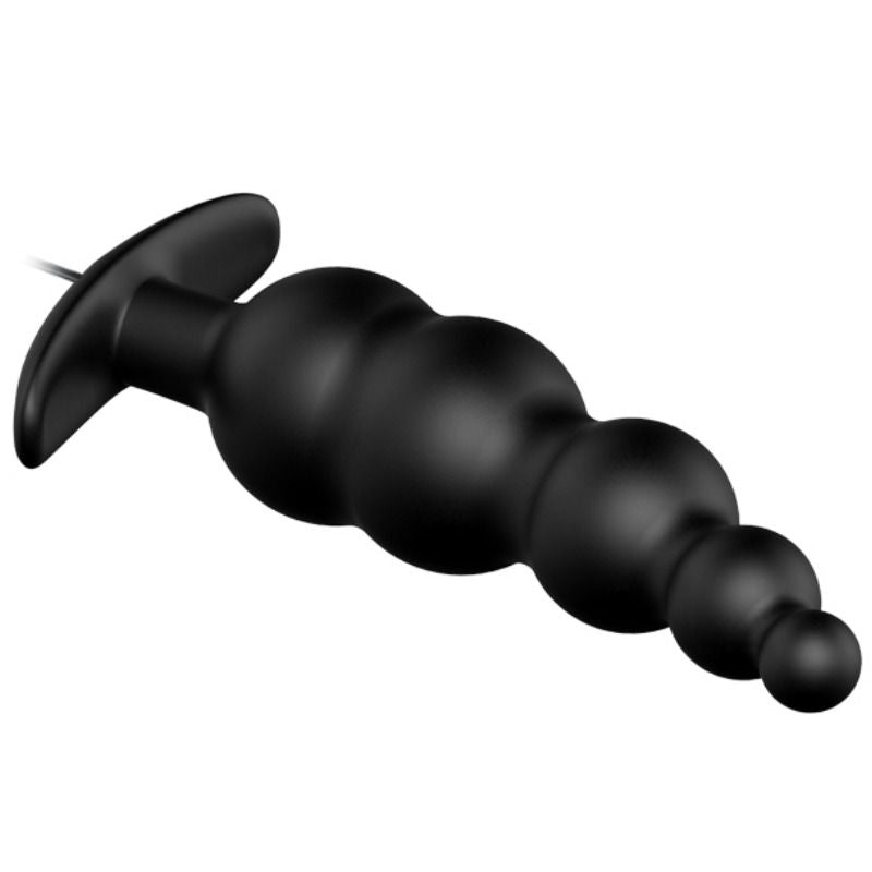 PRETTY LOVE - PLUG ANAL DE SILICONA CON ESTIMULACIÓN EXTRA Y 12 MODOS DE VIBRACIÓN NEGRO