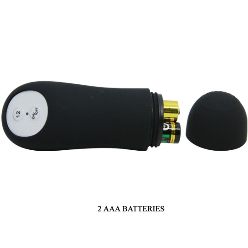 PRETTY LOVE - PLUG ANAL DE SILICONA CON ESTIMULACIÓN EXTRA Y 12 MODOS DE VIBRACIÓN NEGRO