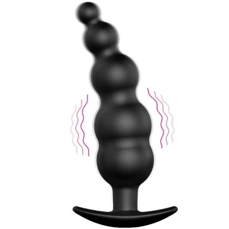 PRETTY LOVE - PLUG ANAL DE SILICONA CON ESTIMULACIÓN EXTRA Y 12 MODOS DE VIBRACIÓN NEGRO