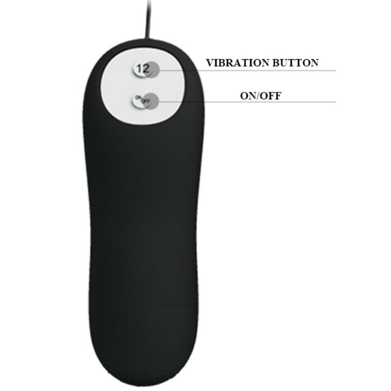 PRETTY LOVE - PLUG ANAL DE SILICONA CON FORMA DE ANCLA, 12 MODOS DE VIBRACIÓN, NEGRO