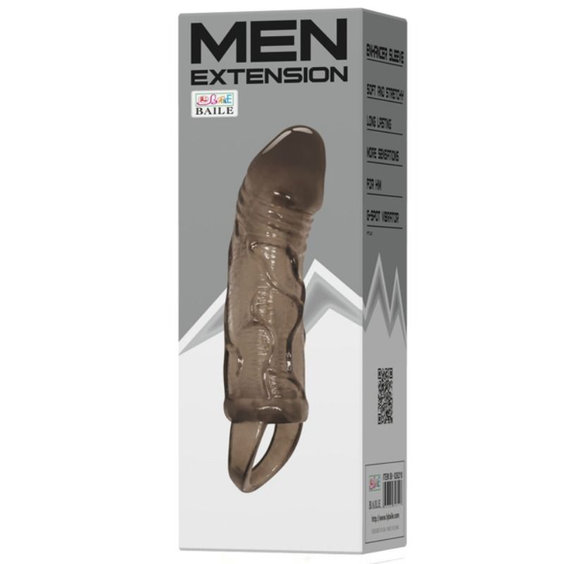 DANCE - HOUSSE DEXTENSION DE PÉNIS AVEC SANGLE POUR TESTICULES NOIR 13.5 CM