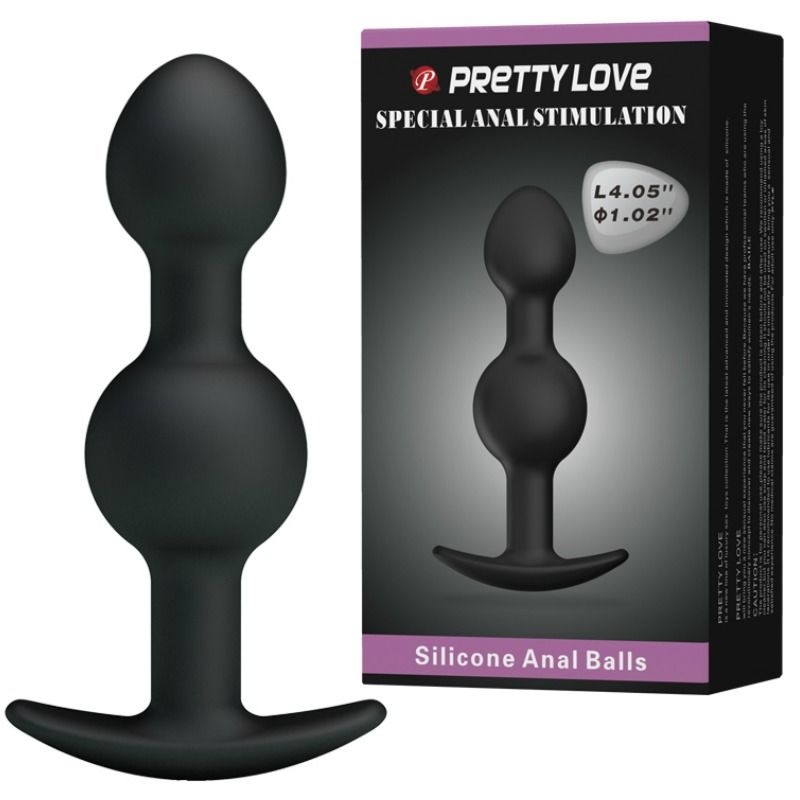 PRETTY LOVE - BOLAS ANALES DE SILICONA ESTIMULACIÓN ESPECIAL 10.3 CM NEGRO